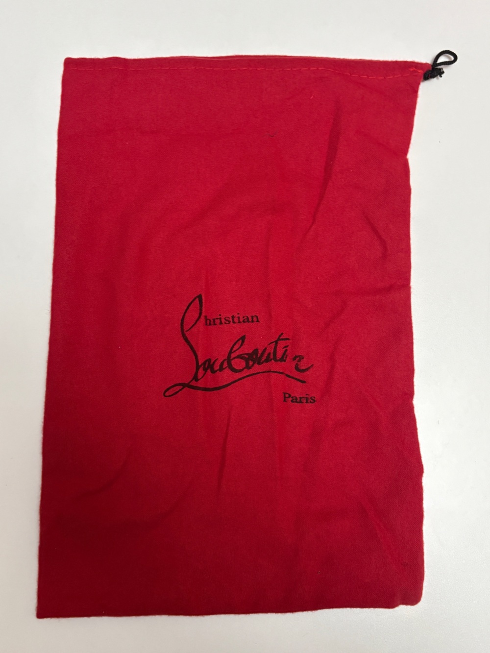 Christian Louboutin Red Drawstring Dust Bag with Black Logo